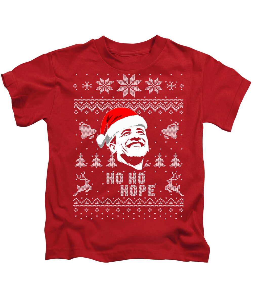 Obama Kids T-Shirt featuring the digital art Barack Obama Ho Ho Hope Christmas by Filip Schpindel