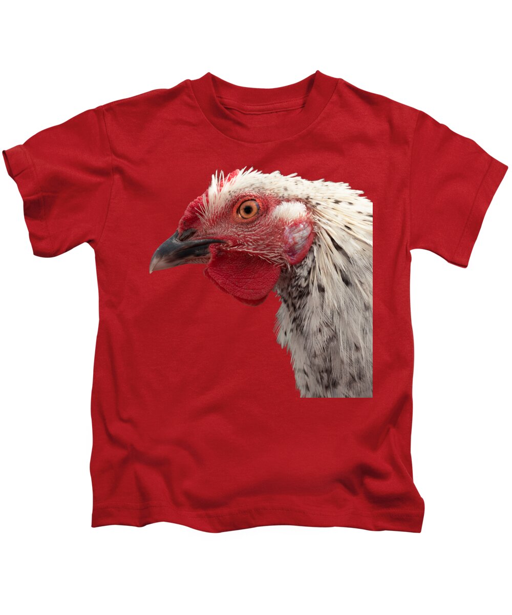 Chicken Kids T-Shirt featuring the photograph Chicken Head 2 by Jean Noren
