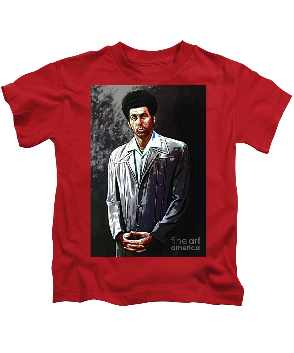 Seinfeld Kids T-Shirt featuring the photograph Cosmo Kramer Oil Portrait by Doc Braham