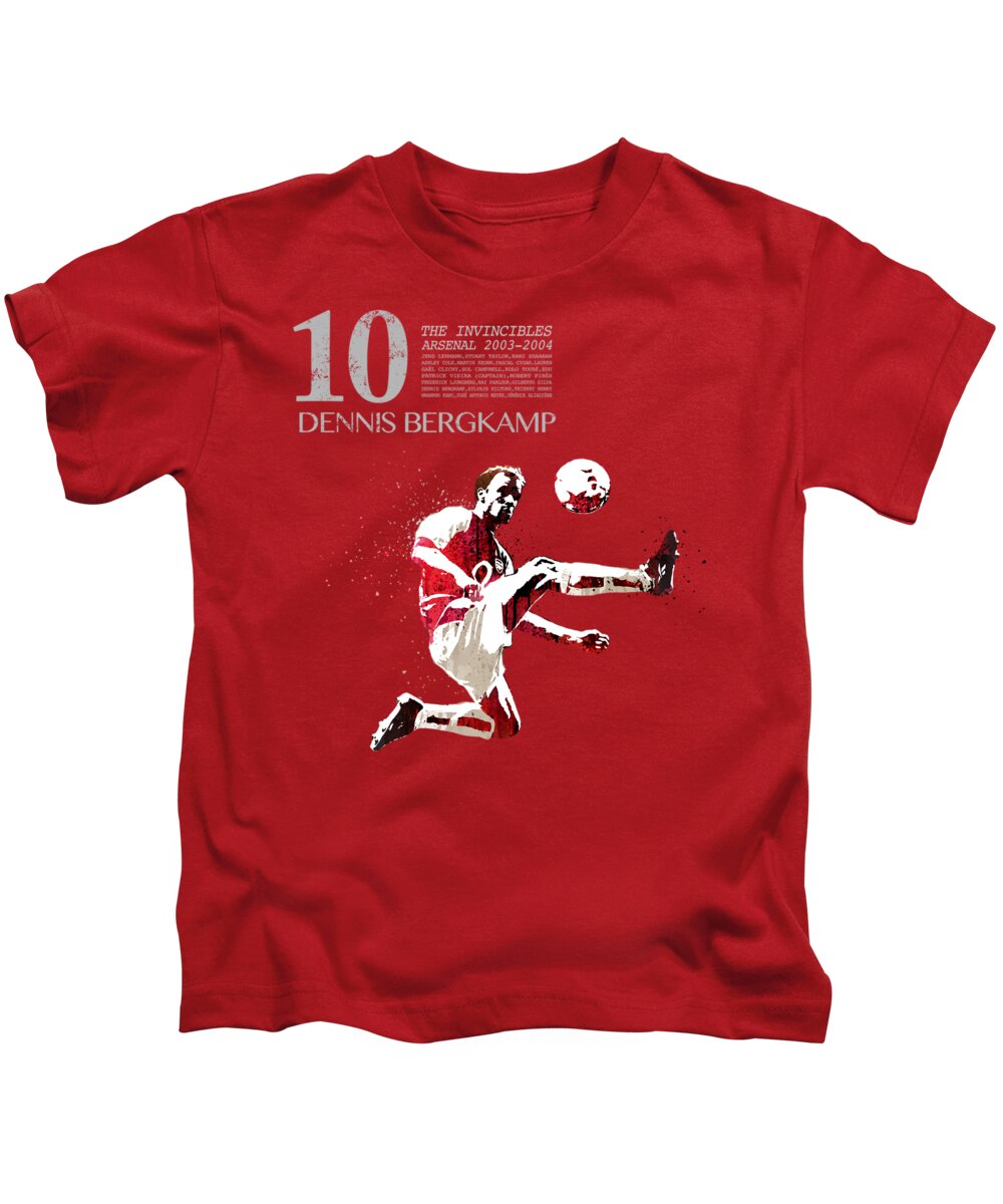 World Cup Kids T-Shirt featuring the painting Dennis Bergkamp - invincibles arsenal by Art Popop
