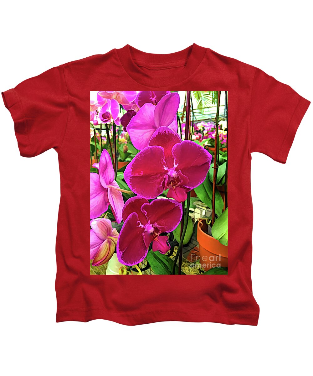 Orchid Flower Kids T-Shirt featuring the photograph Beautiful Exotic Orchid Artwork 01 by Carlos Diaz