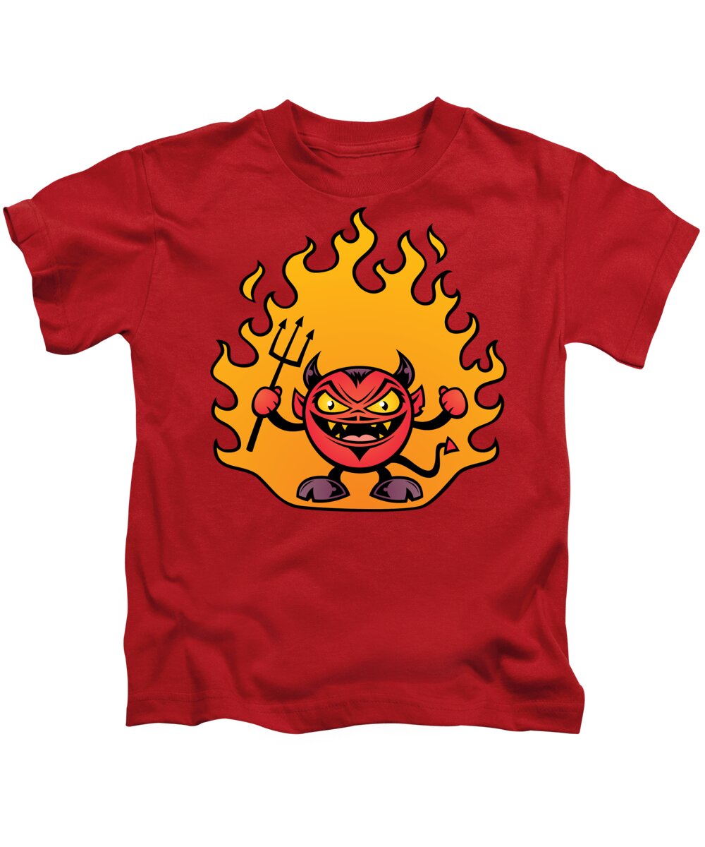 Devil Kids T-Shirt featuring the digital art Fat Devil by John Schwegel
