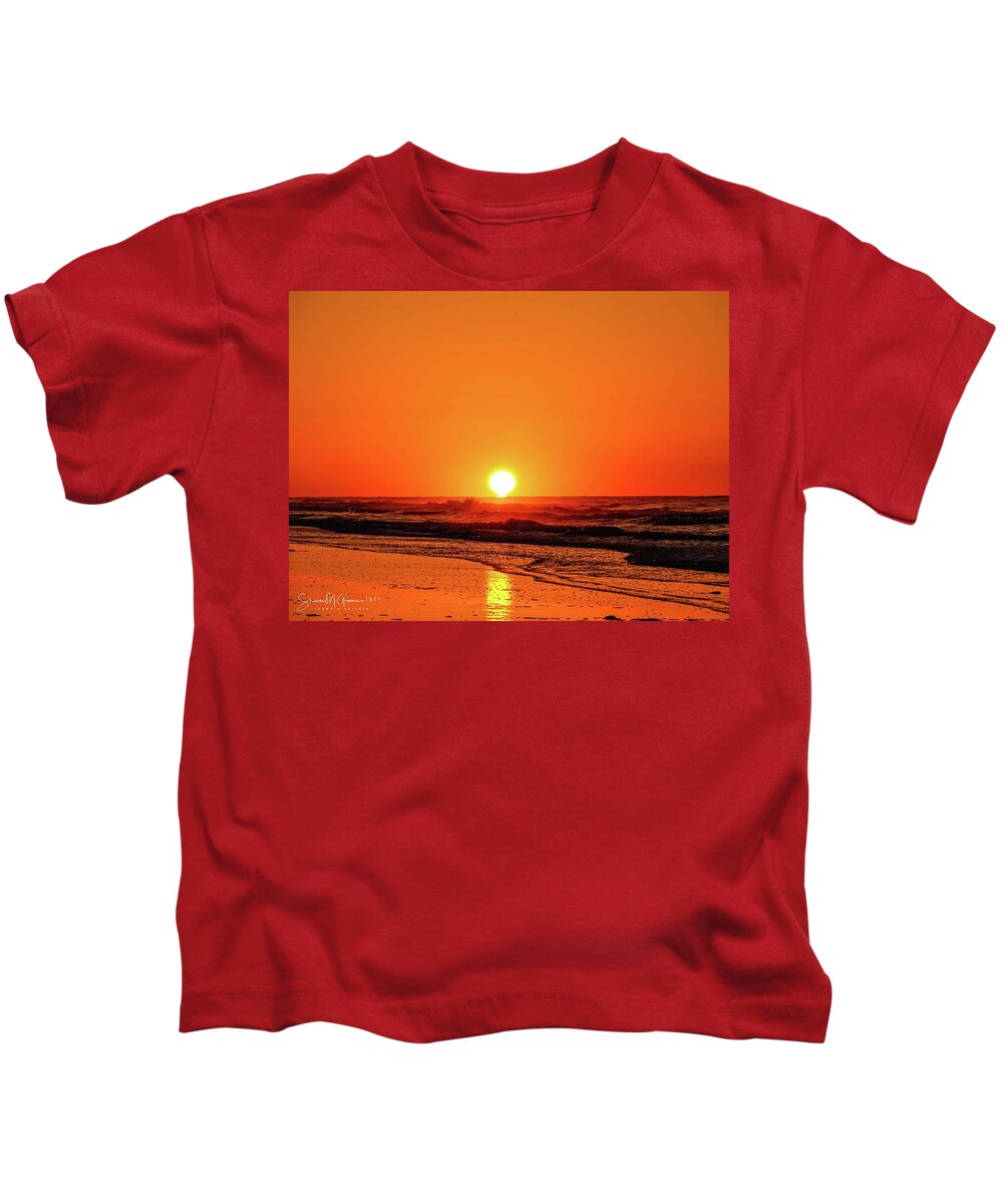 Surf City Kids T-Shirt featuring the photograph Fire from Ocean to Sky by Shawn M Greener