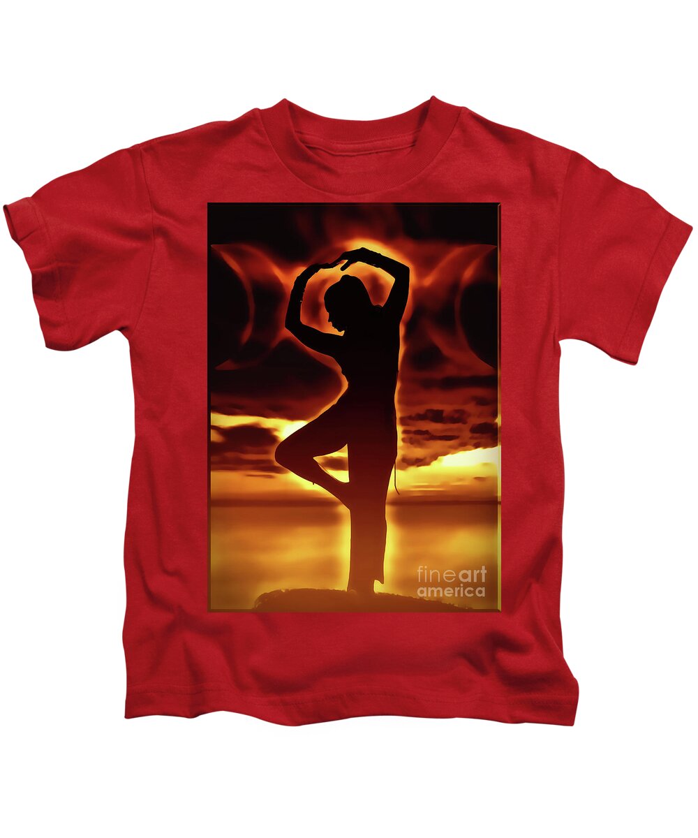 Dark Kids T-Shirt featuring the digital art Goddess Moon by Recreating Creation