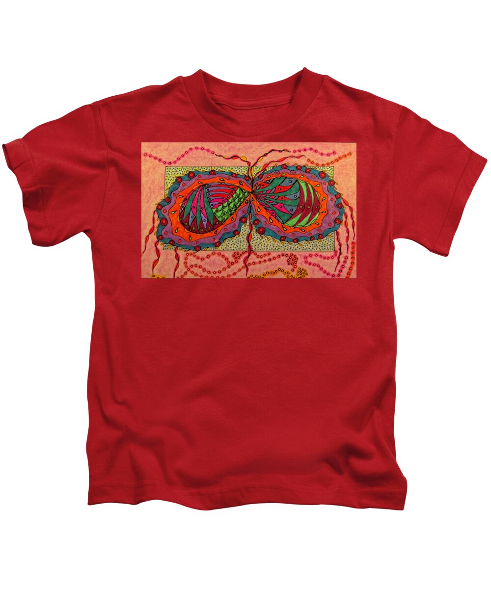 Intimate Kids T-Shirt featuring the drawing Intimate Infinity by Karen Nice-Webb