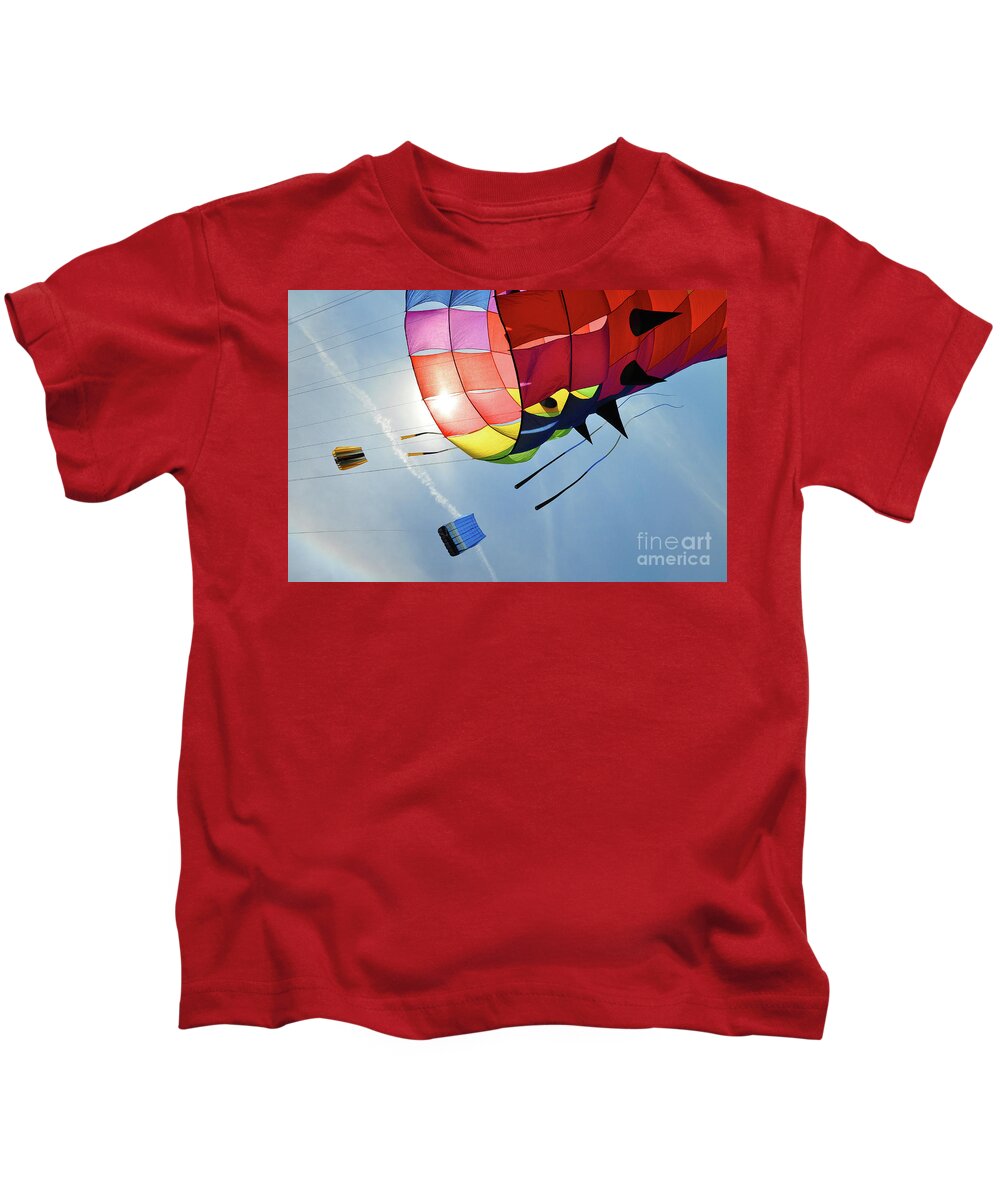 Kites Kids T-Shirt featuring the photograph Kite Dreams by Randall Dill
