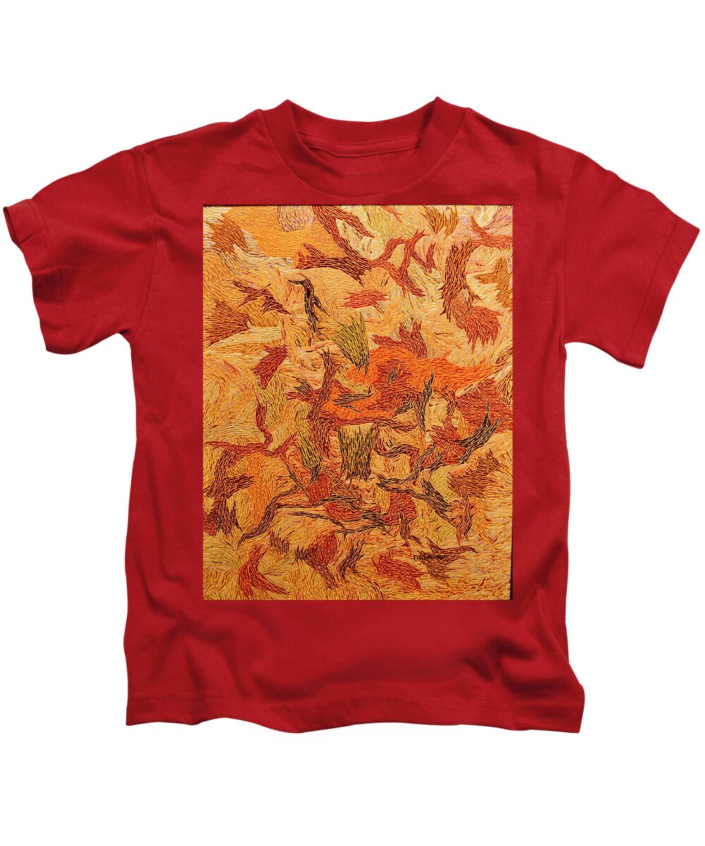 Koi Kids T-Shirt featuring the painting Koi by DLWhitson
