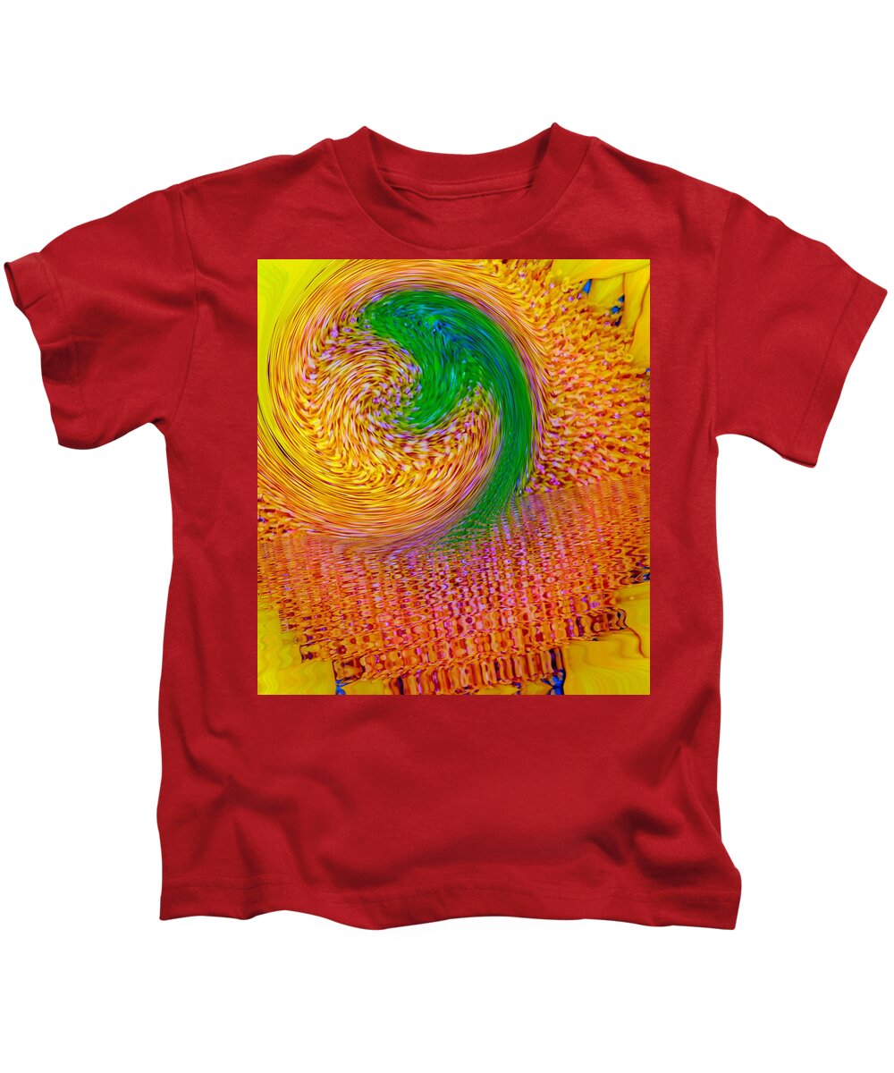 Orange Hurricane Kids T-Shirt featuring the digital art Orange hurricane, storm, gold, ratio by Scott S Baker