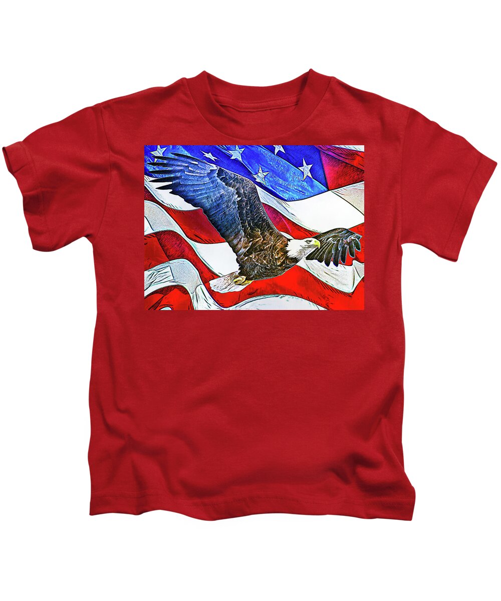 American Kids T-Shirt featuring the digital art Patriotism by Pheasant Run Gallery