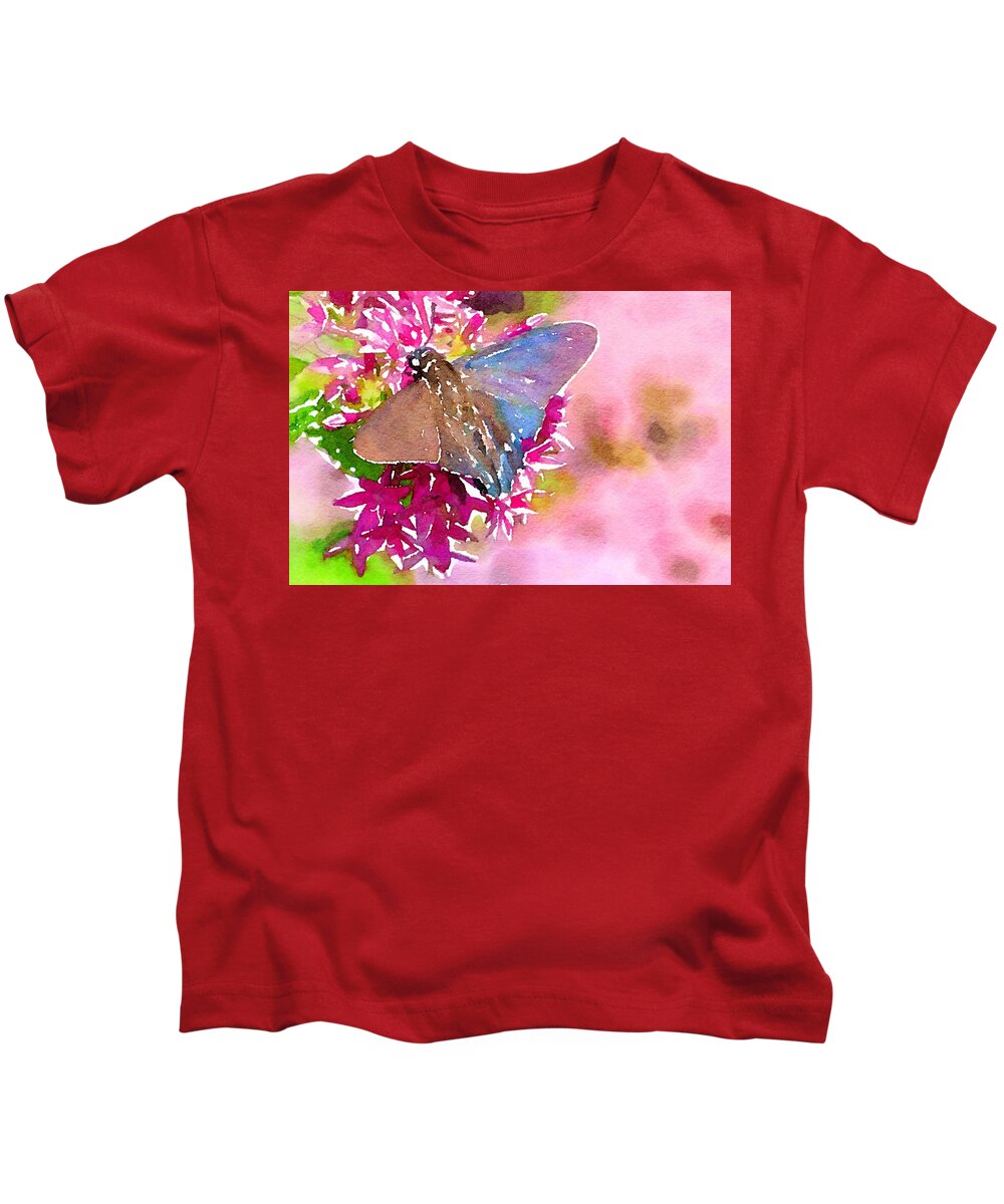 Butterfly Kids T-Shirt featuring the mixed media At Peace by Susan Rydberg