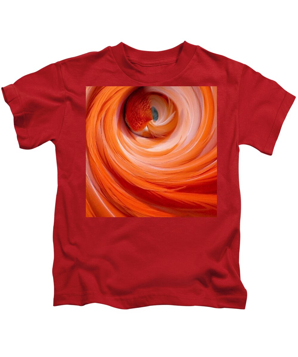 Flamingo Kids T-Shirt featuring the digital art Sleeping Flamingo by Susan Rydberg