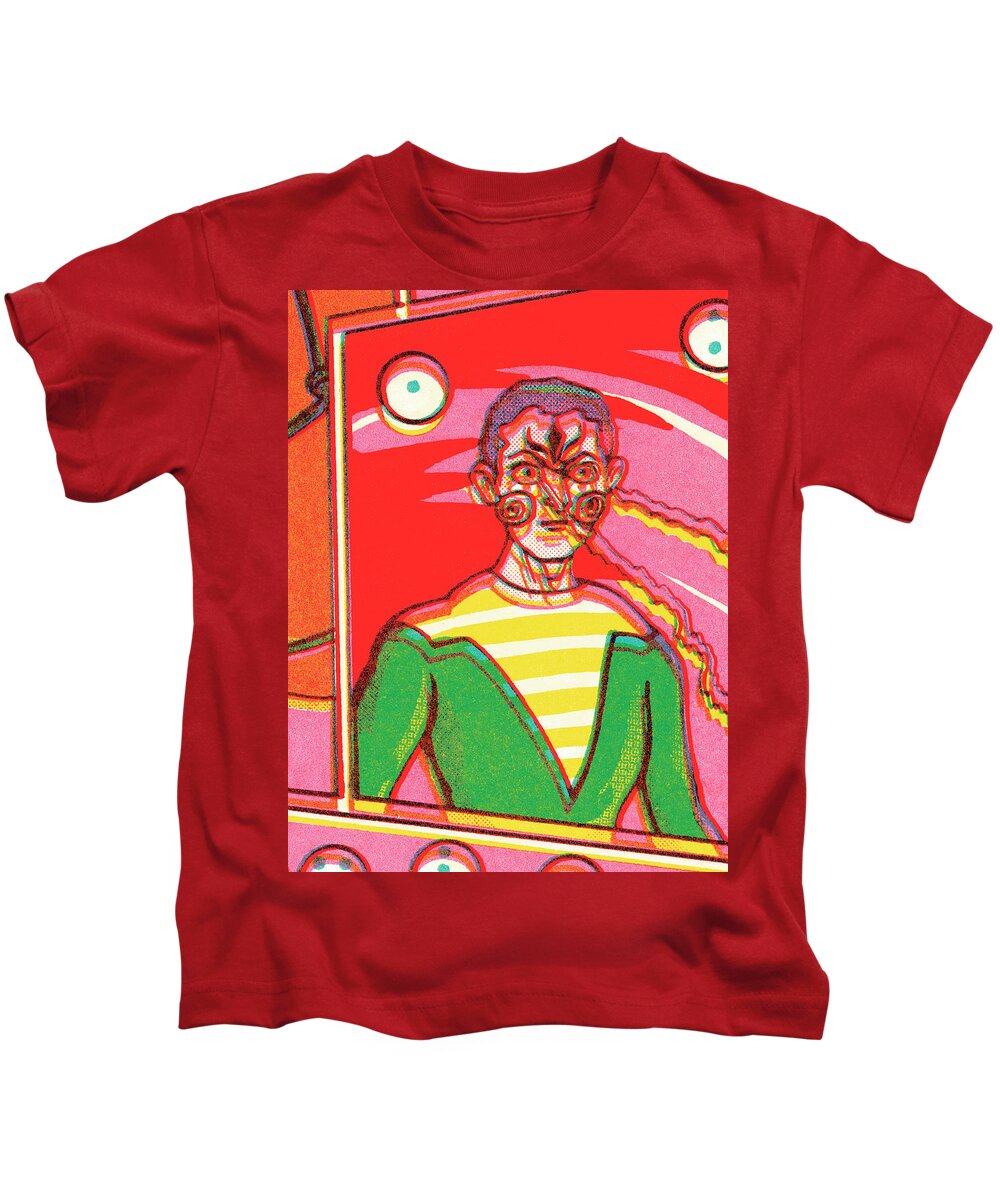 Adult Kids T-Shirt featuring the drawing Spaceman by CSA Images