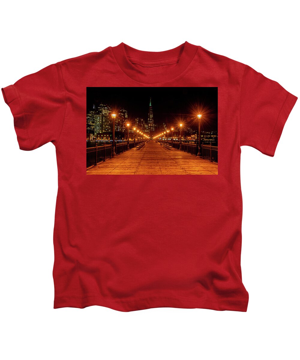 Pier Kids T-Shirt featuring the photograph Starburst Lamp Posts by Marcy Wielfaert