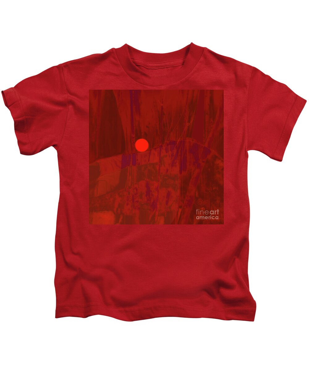 Square Kids T-Shirt featuring the mixed media Sunset The Siler Metaphorm by Zsanan Studio
