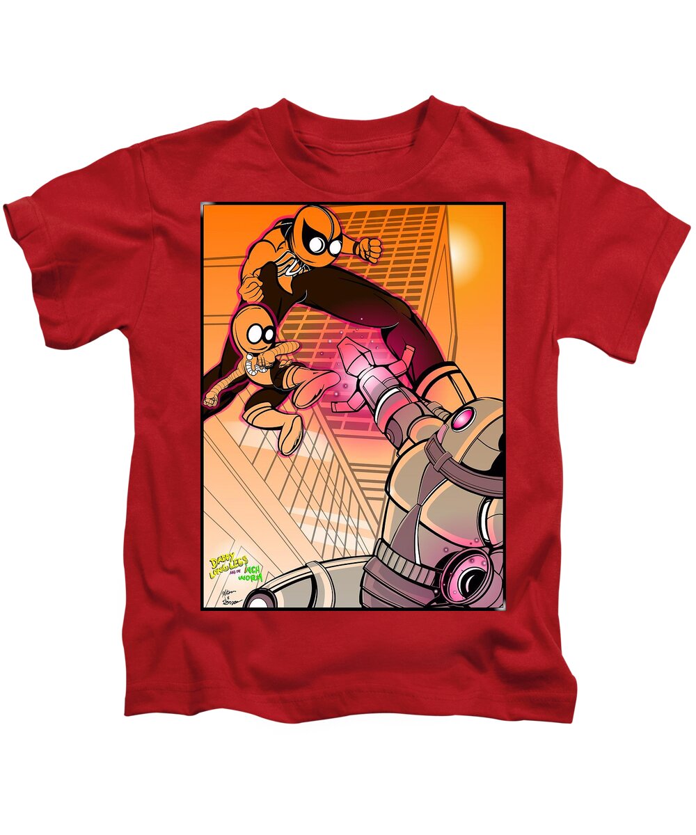 Daddy Long Legs Kids T-Shirt featuring the digital art The Showdown by Demitrius Motion Bullock
