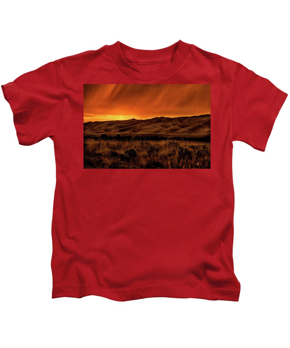 Virga Kids T-Shirt featuring the photograph Virga on the Dunes by Elin Skov Vaeth