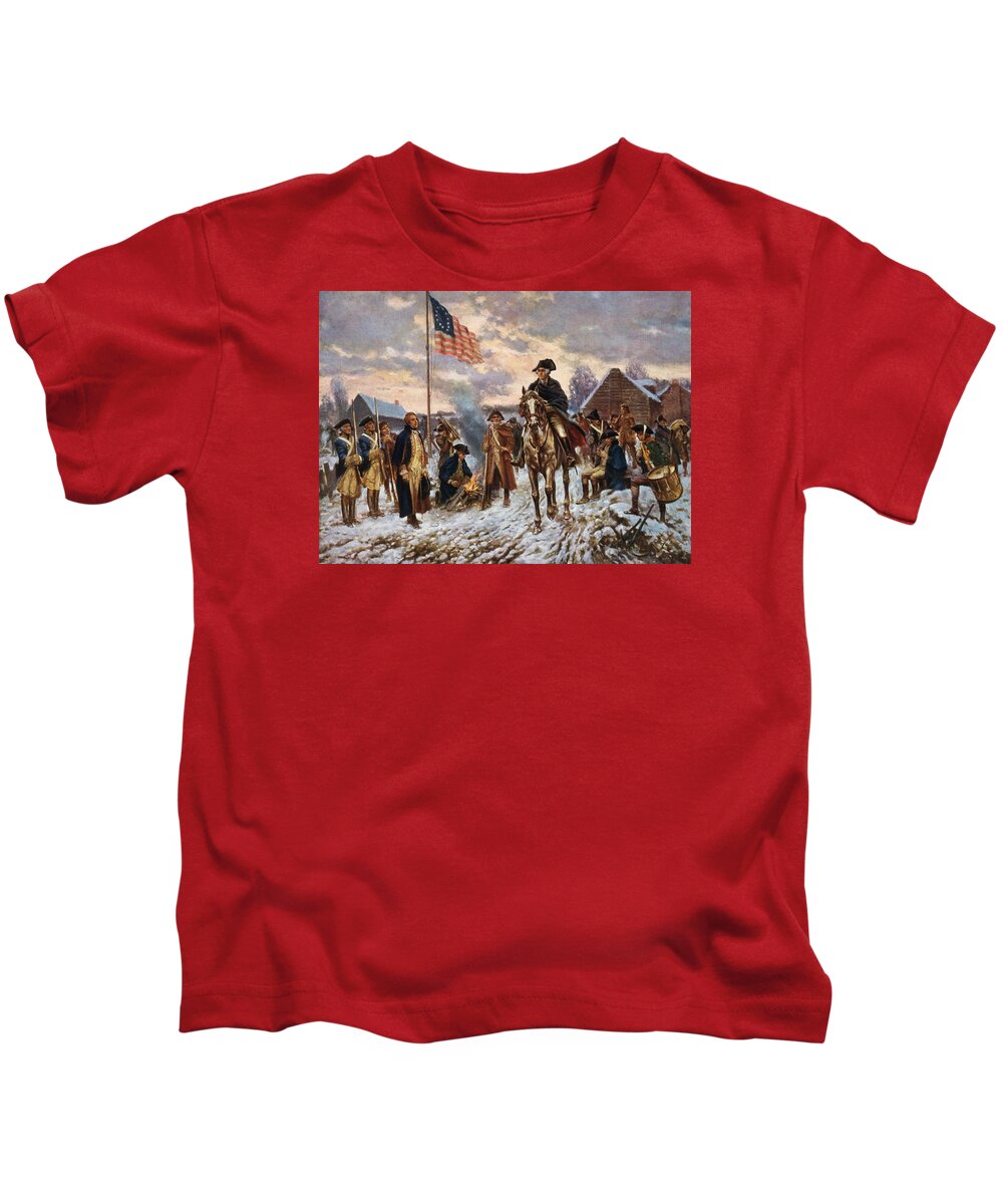 #faatoppicks Kids T-Shirt featuring the painting Washington at Valley Forge by War Is Hell Store