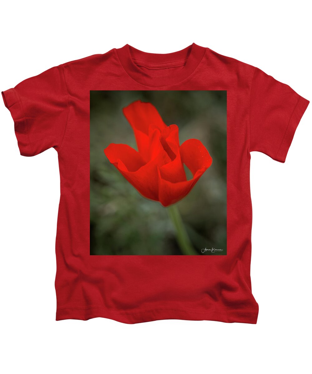Poppy Kids T-Shirt featuring the photograph Wrapped Pedals by Aaron Burrows