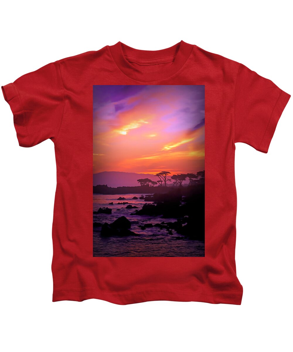 Purple Sunrise Of Pacific Grove Kids T-Shirt featuring the photograph Purple Sunrise of Pacific Grove #1 by Barbara Snyder