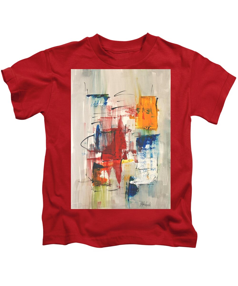  Kids T-Shirt featuring the painting Stillness and Motion #3 by Dick Richards