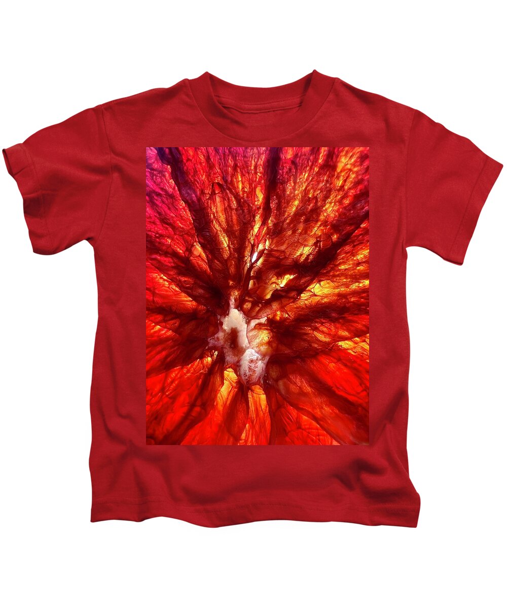 Blood Orange Kids T-Shirt featuring the photograph Blood Orange Cell by David Letts