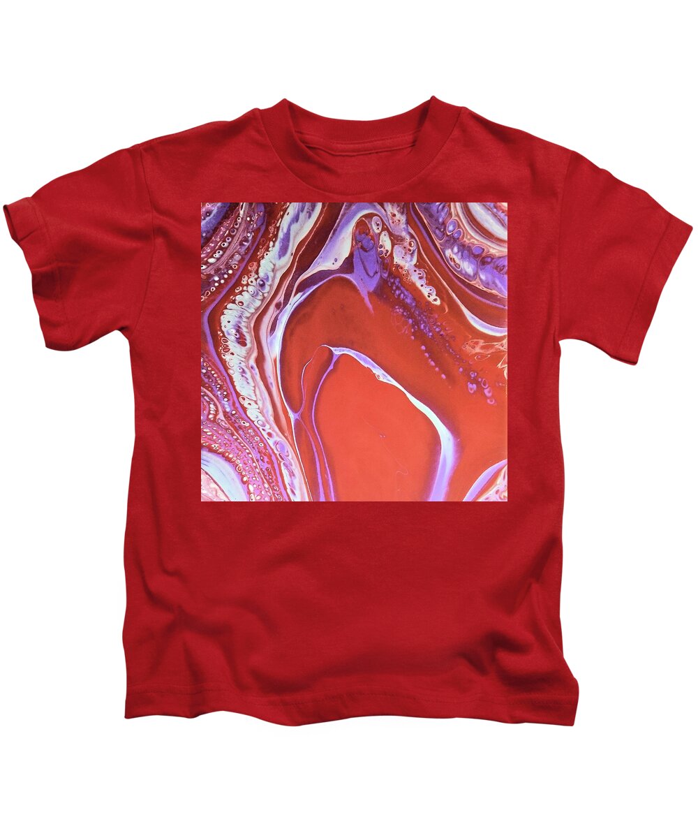 Abstract Kids T-Shirt featuring the painting Boiling Over by Pour Your heART Out Artworks