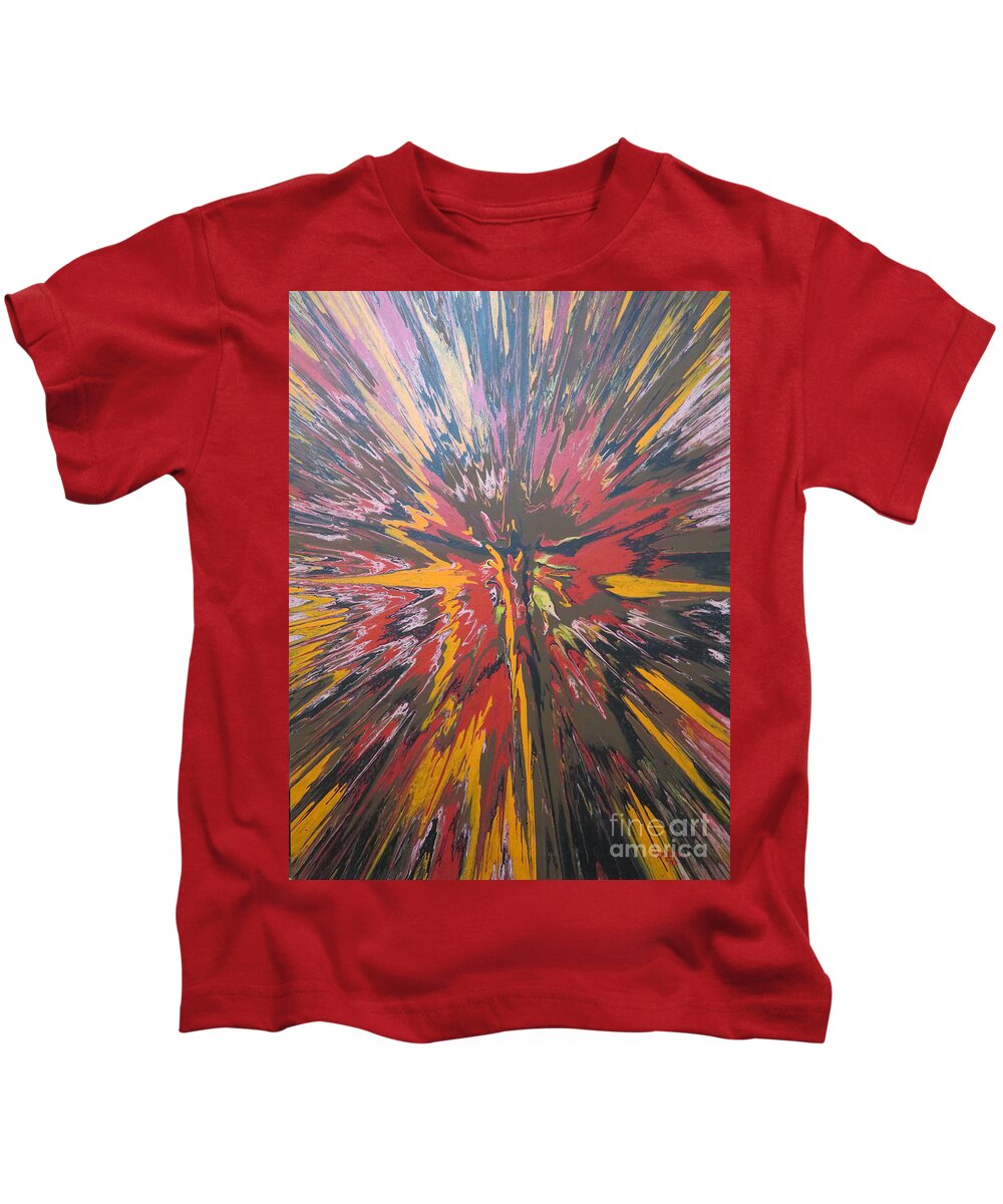 Acrylic Kids T-Shirt featuring the painting Brown Explosion by Sonya Walker