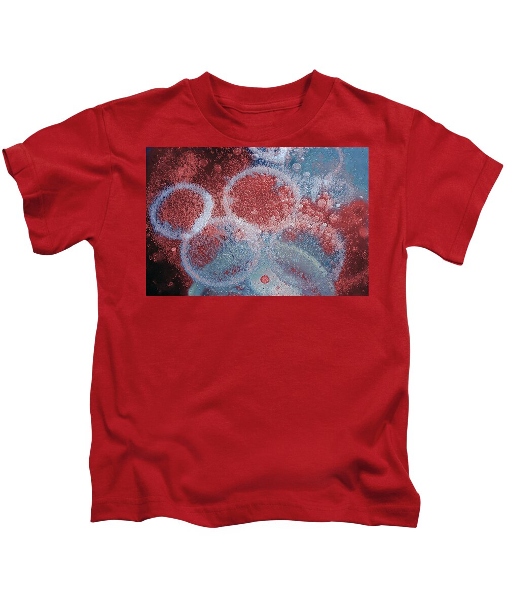 Bubbles Kids T-Shirt featuring the digital art Bubbles in Abstract by WAZgriffin Digital
