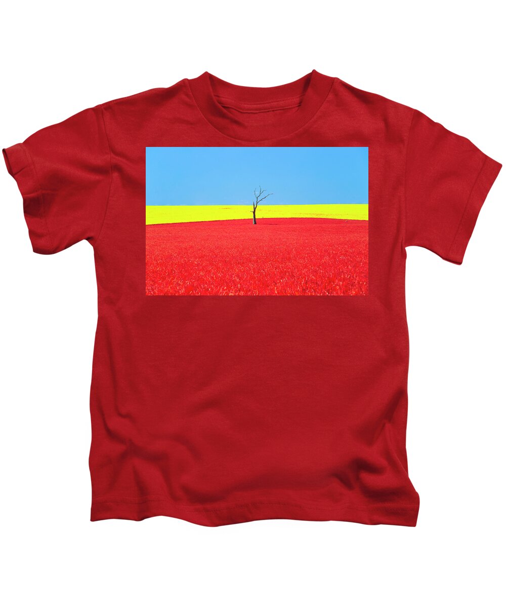 Canola Kids T-Shirt featuring the photograph Canola Red by Ari Rex