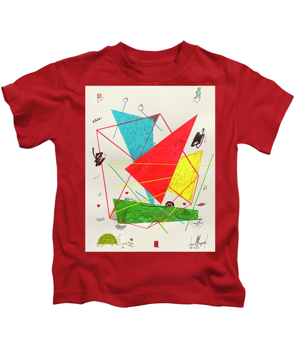  Kids T-Shirt featuring the mixed media Colorful Rays 16202 by Lew Hagood