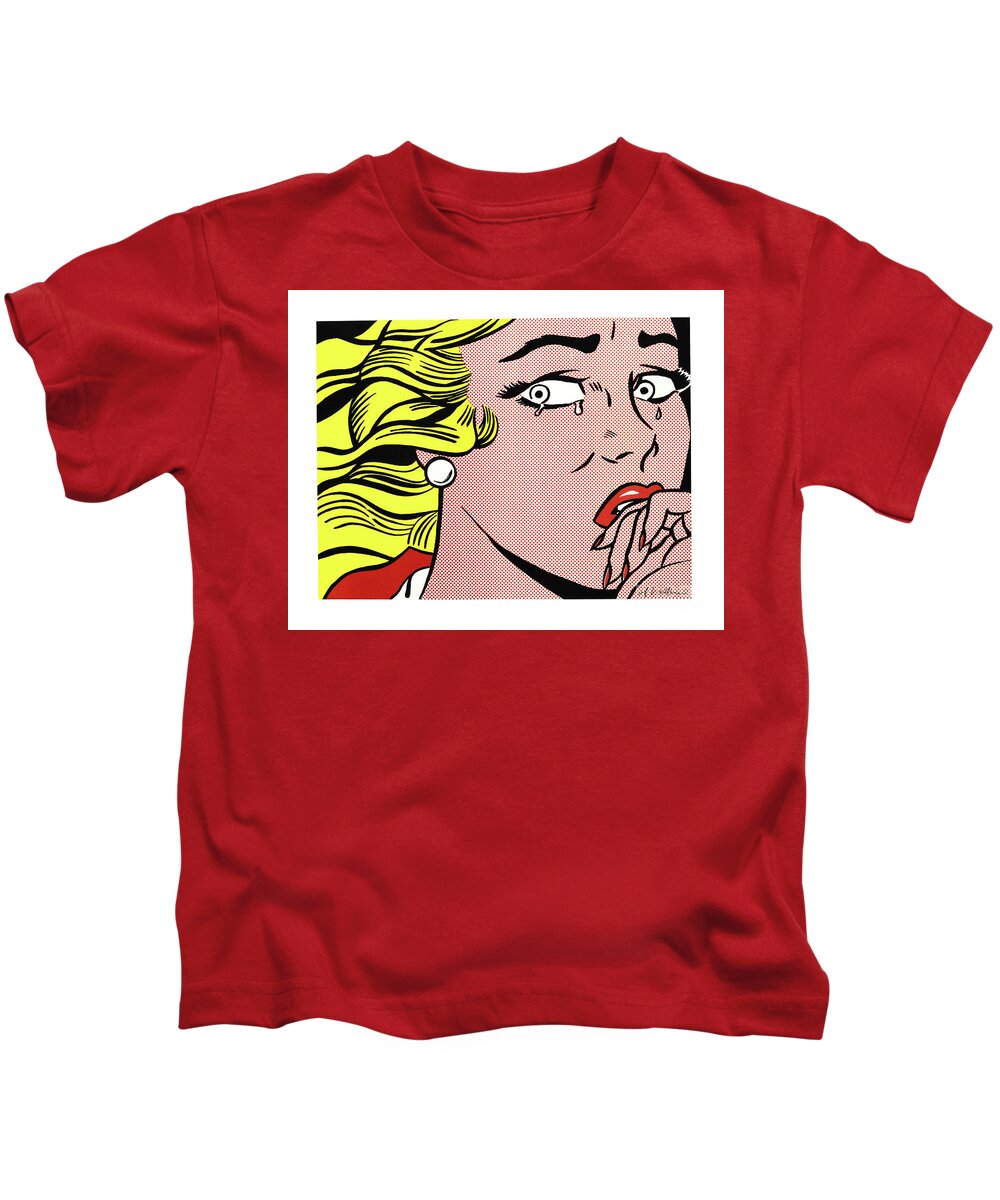 Roy Lichtenstein Kids T-Shirt featuring the photograph Crying Girl by Doc Braham