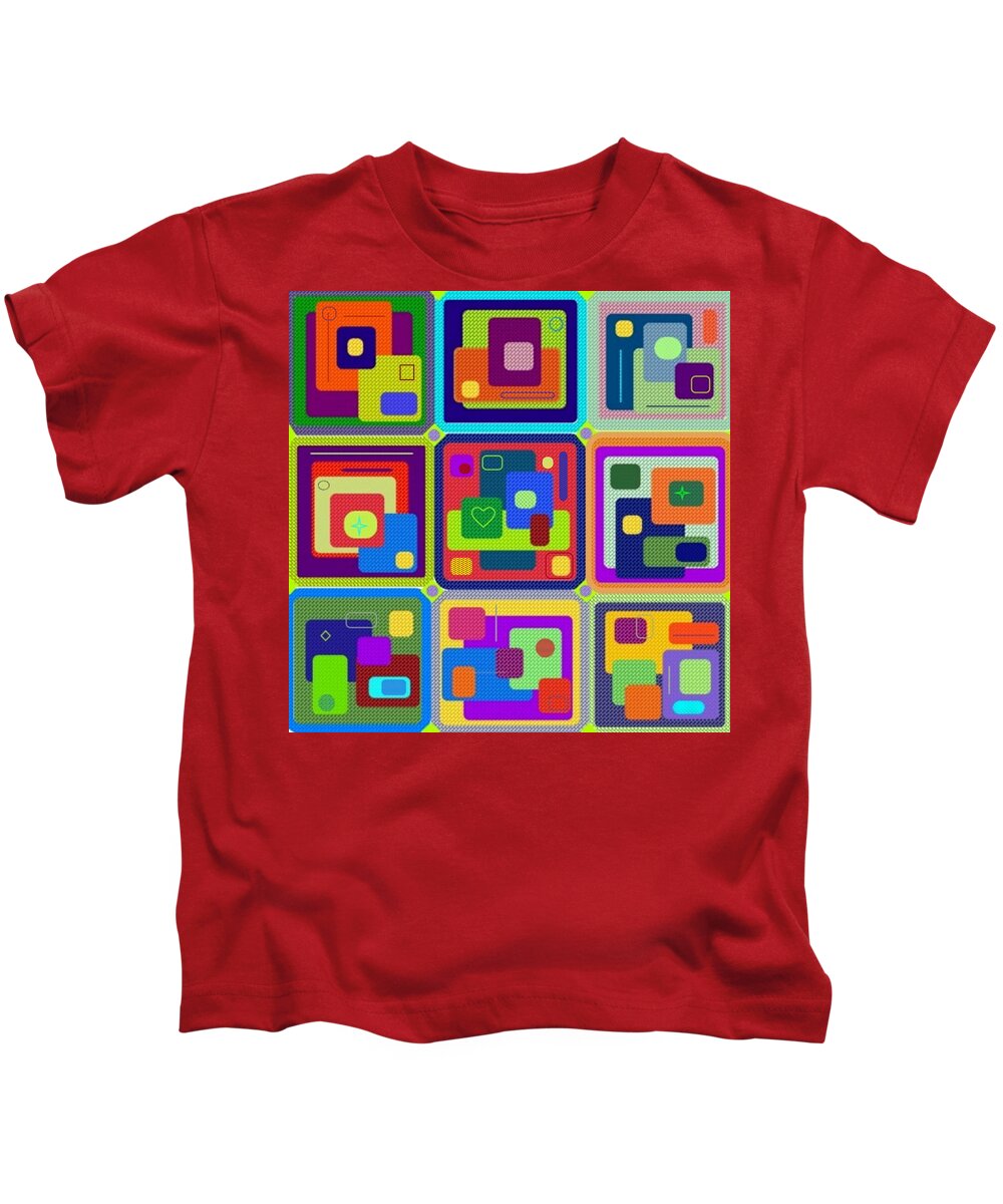 Corners Kids T-Shirt featuring the digital art Cubexx by Designs By L