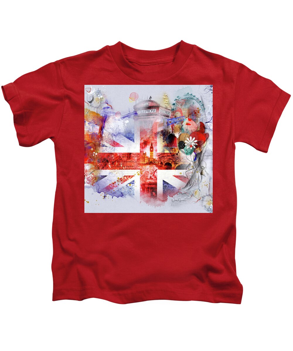England Kids T-Shirt featuring the digital art Epoch by Nicky Jameson