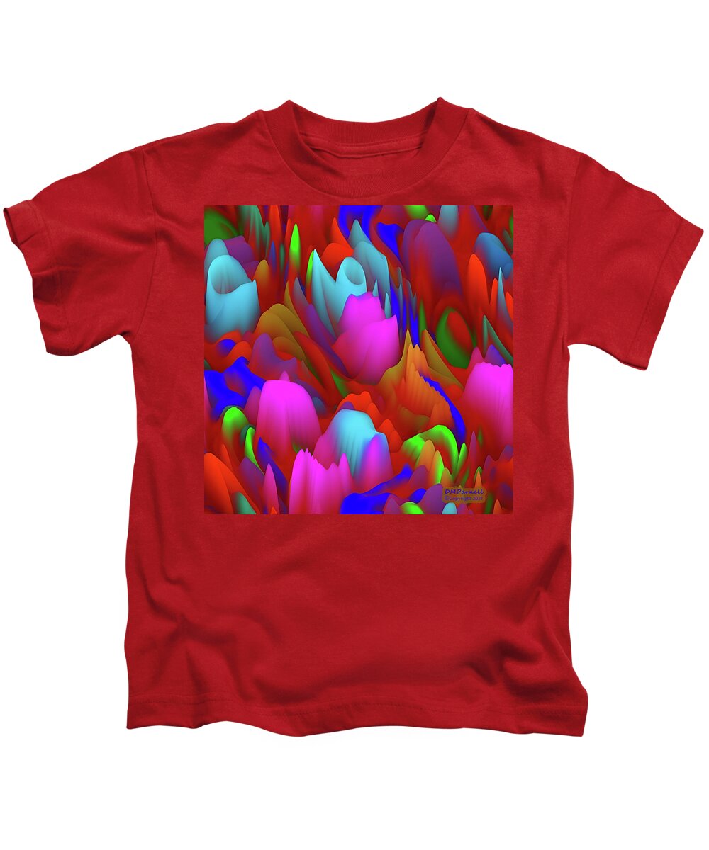 Abstract Kids T-Shirt featuring the digital art Fairy Garden by Diane Parnell
