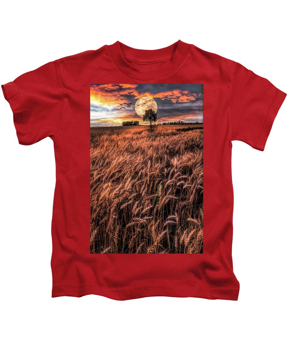 Barn Kids T-Shirt featuring the photograph Fields in Early Evening II Painting by Debra and Dave Vanderlaan