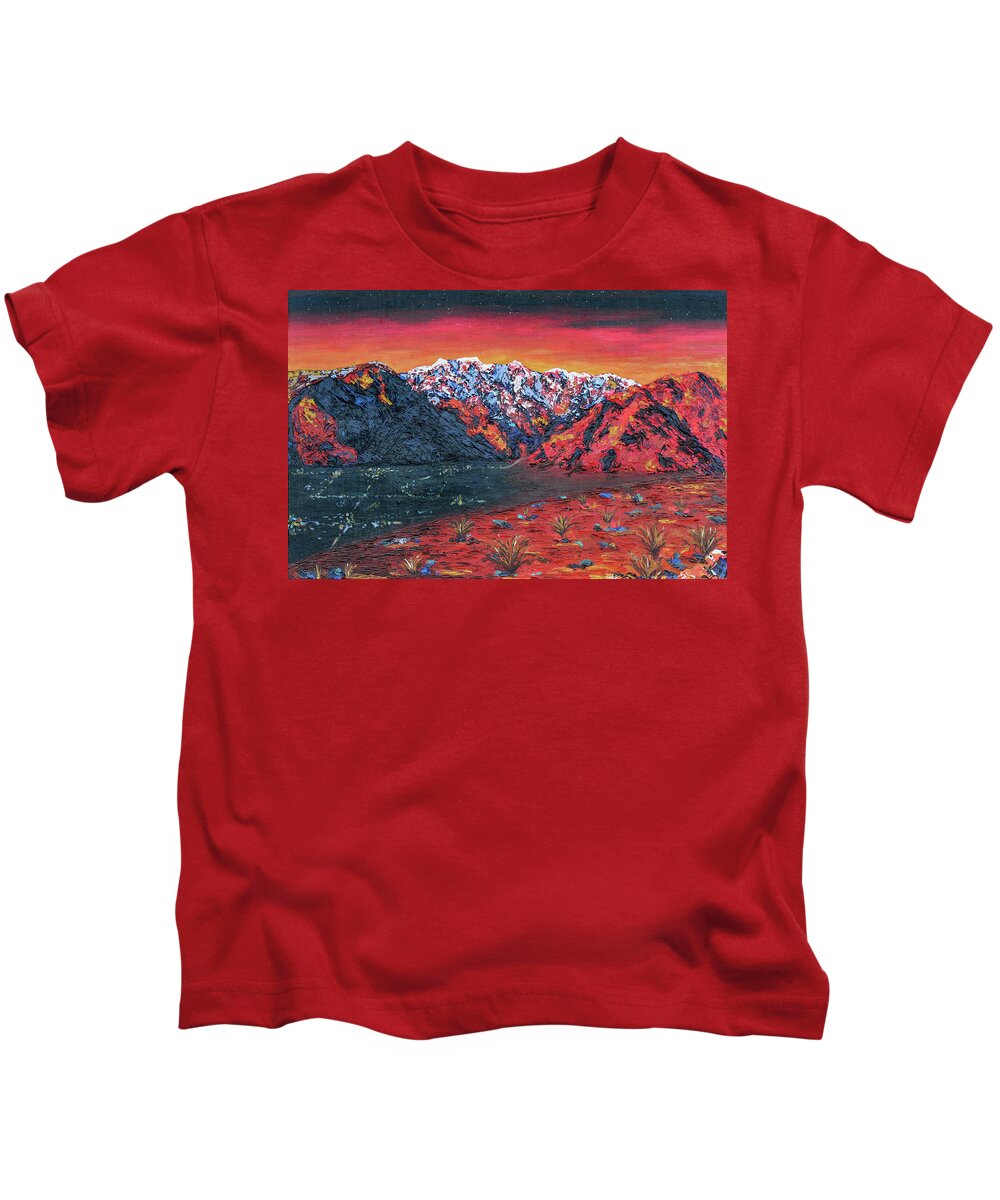 Landscape Kids T-Shirt featuring the painting Find Deliverance in You by Ashley Wright