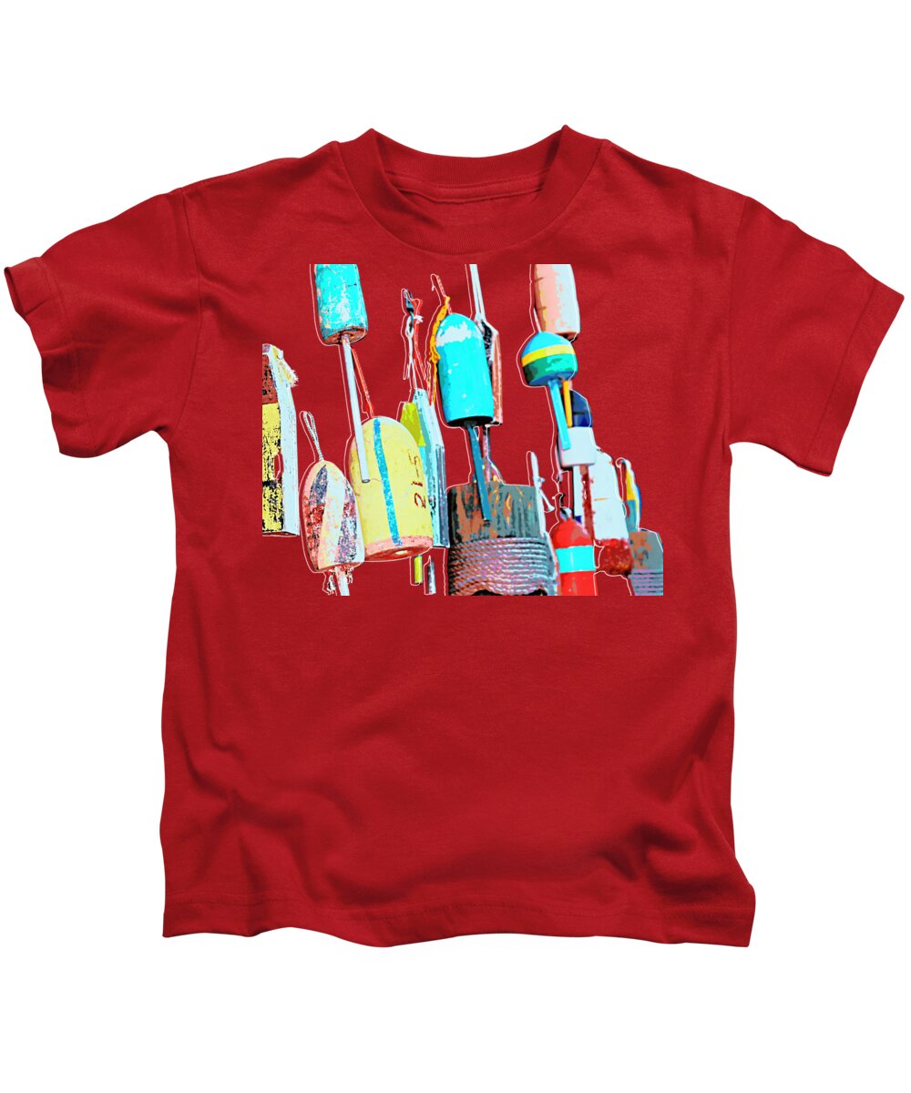 Buoys Kids T-Shirt featuring the photograph Floating Buoys by Diann Fisher