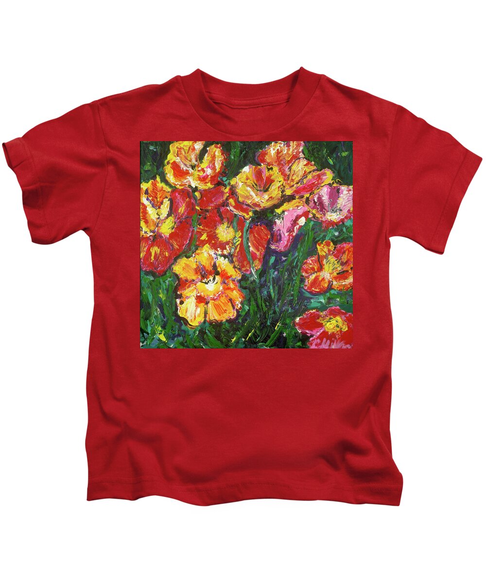 Garden Kids T-Shirt featuring the painting Flower Garden by Britt Miller