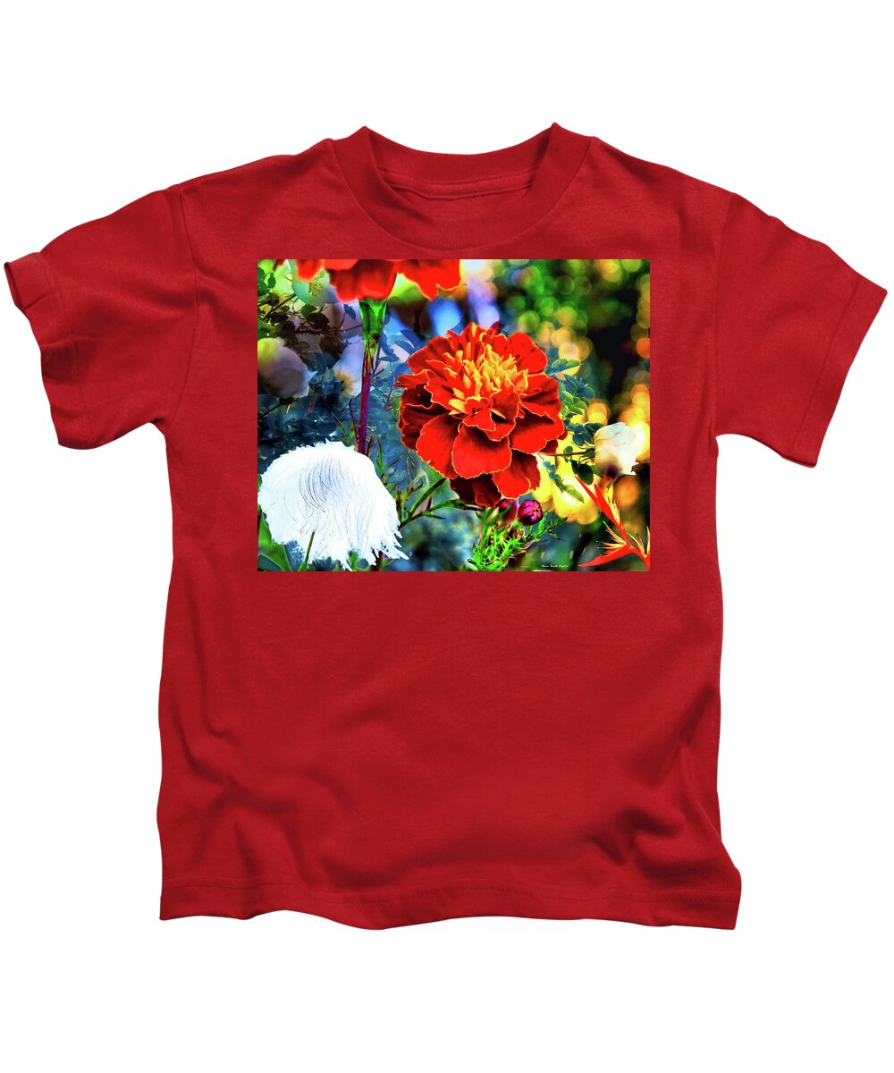 Flowers Kids T-Shirt featuring the digital art Fragrant Splendor by Norman Brule
