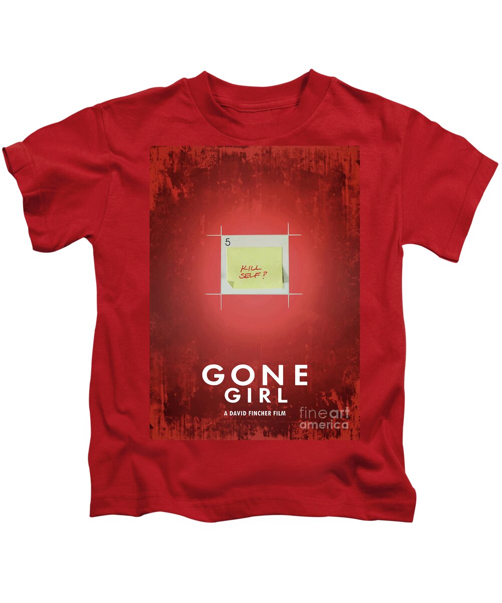 Movie Poster Kids T-Shirt featuring the digital art Gone Girl by Bo Kev