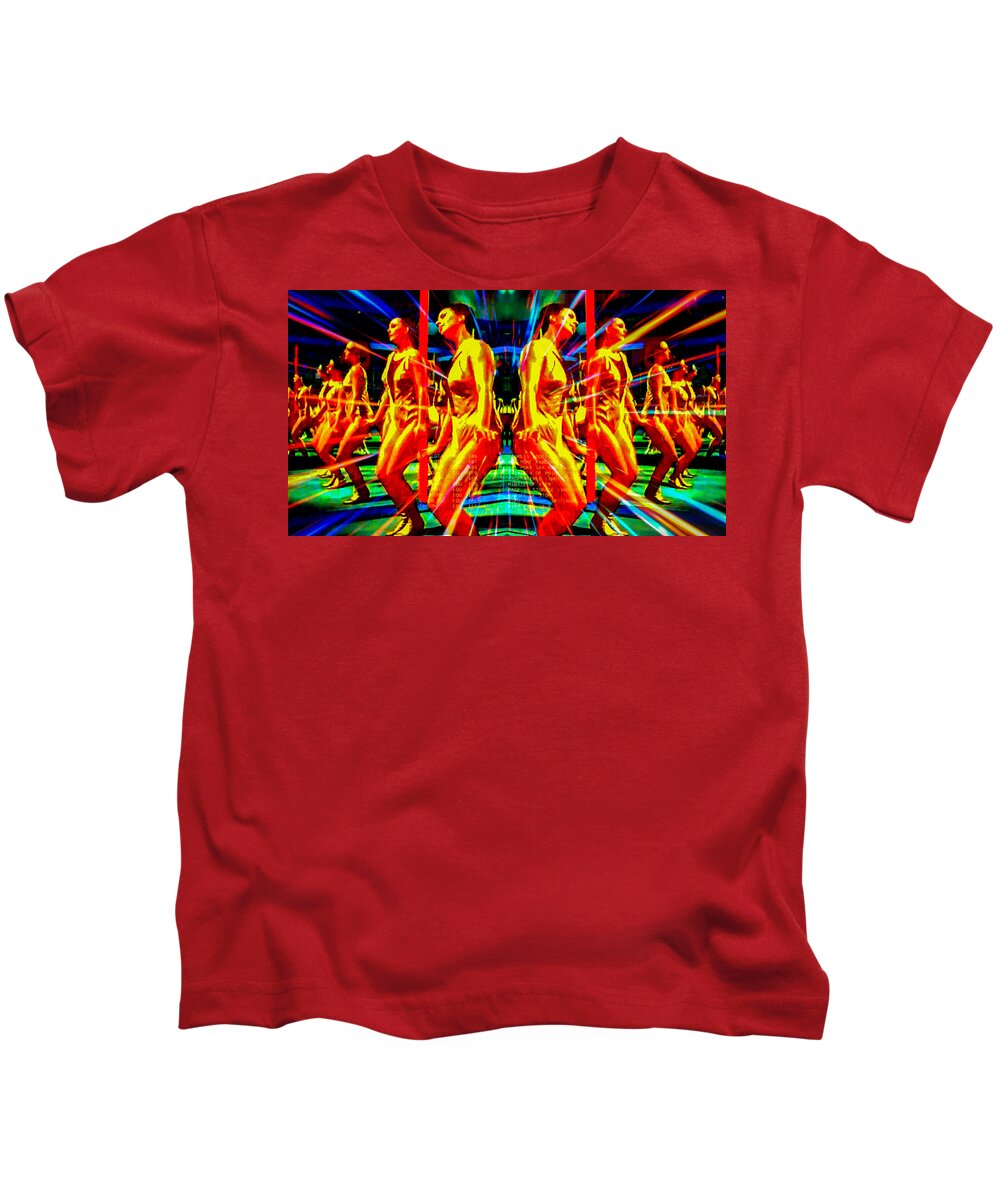 Sunshine Coast Digital Artist Kids T-Shirt featuring the digital art Tribal House Series Hot Dance by Joe Michelli