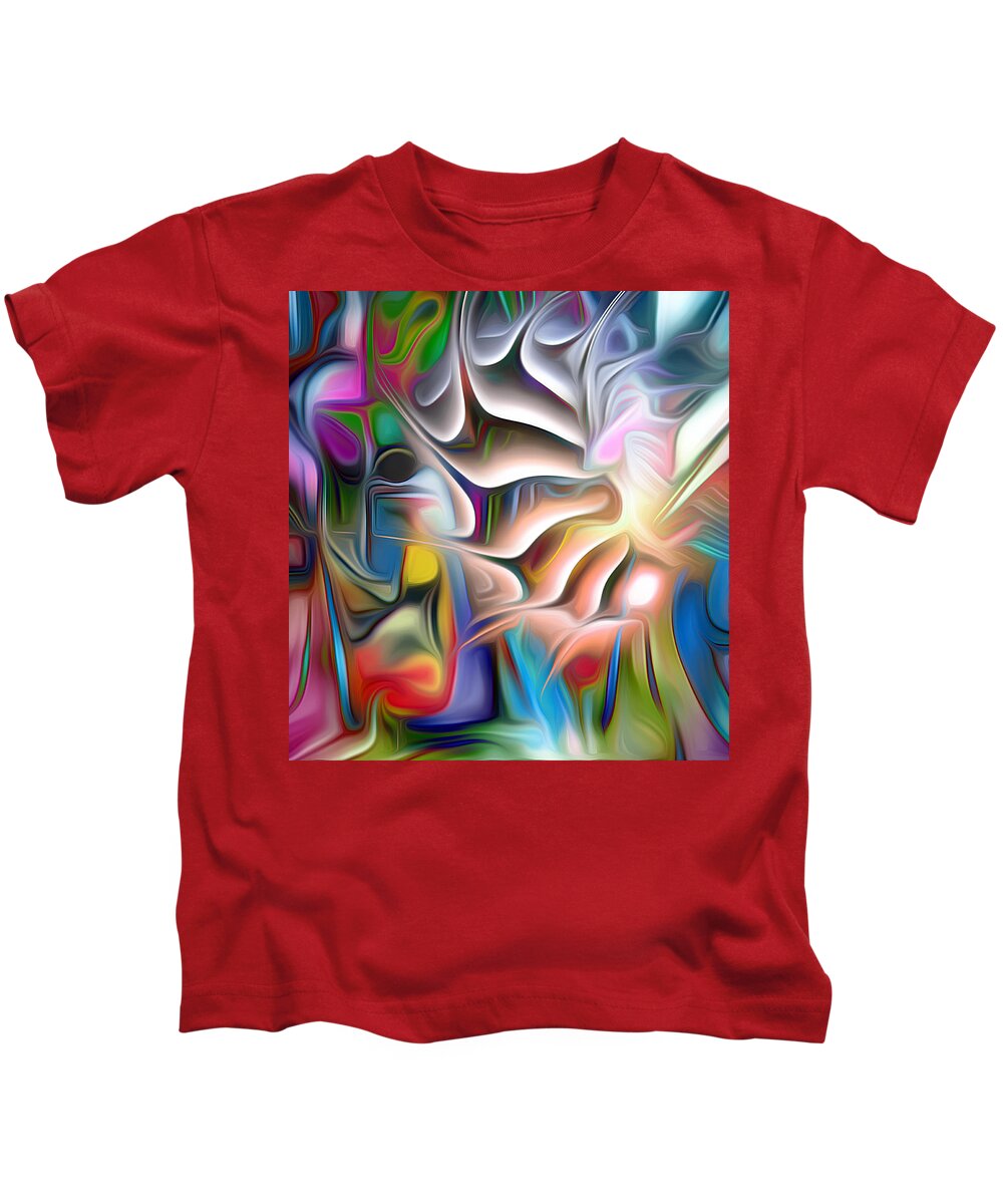 Multi Colored Kids T-Shirt featuring the digital art I of the Beholder by Jeff Malderez