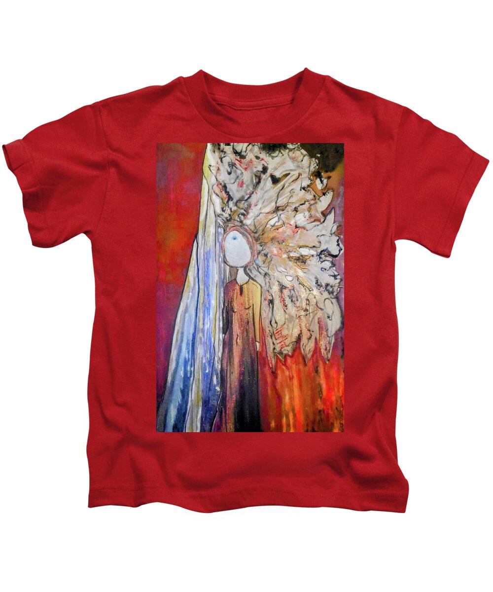 Semi Abstract Kids T-Shirt featuring the painting Lightworker by Karen Lillard