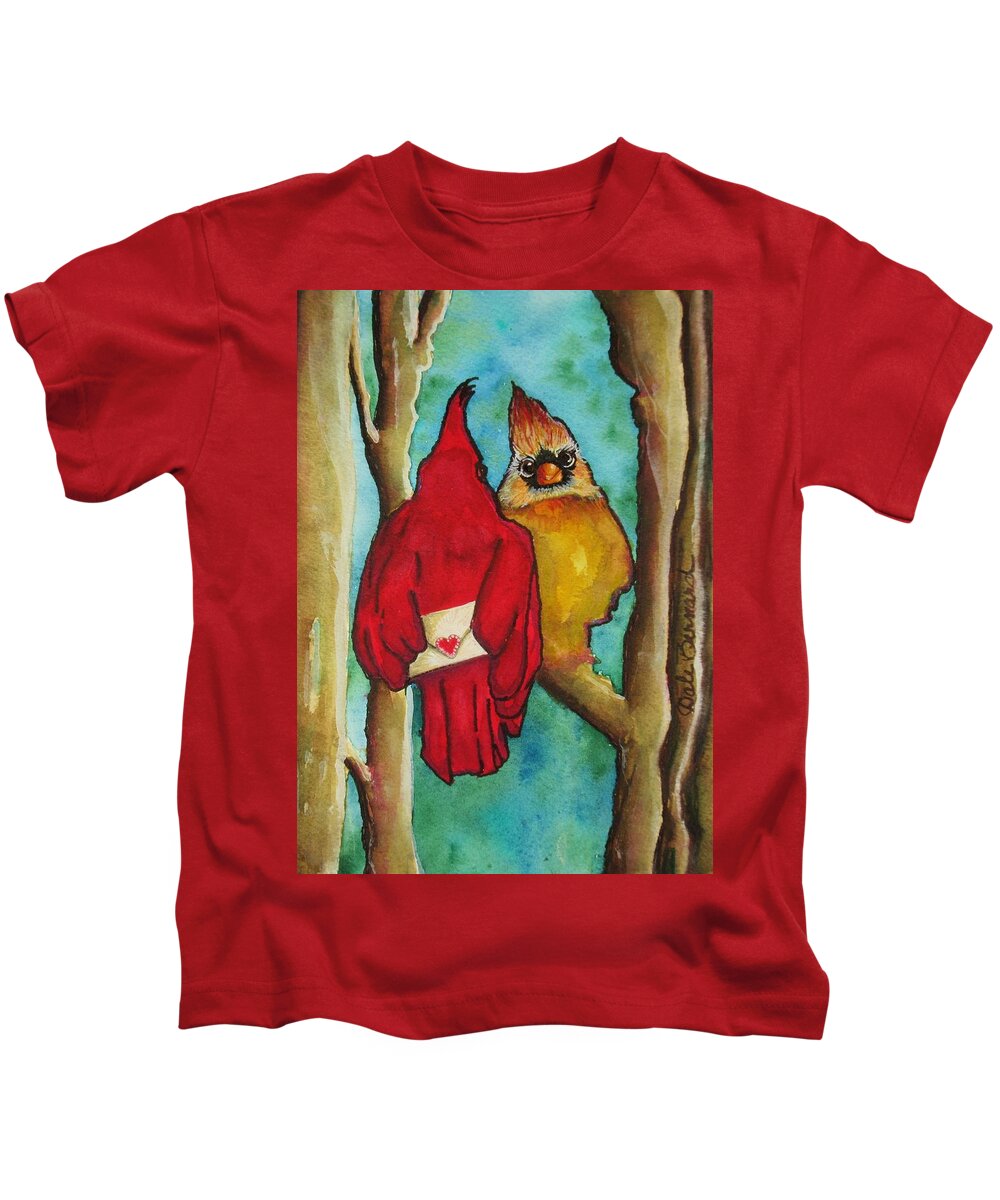 St. Valentine's Day Kids T-Shirt featuring the painting Love Note by Dale Bernard