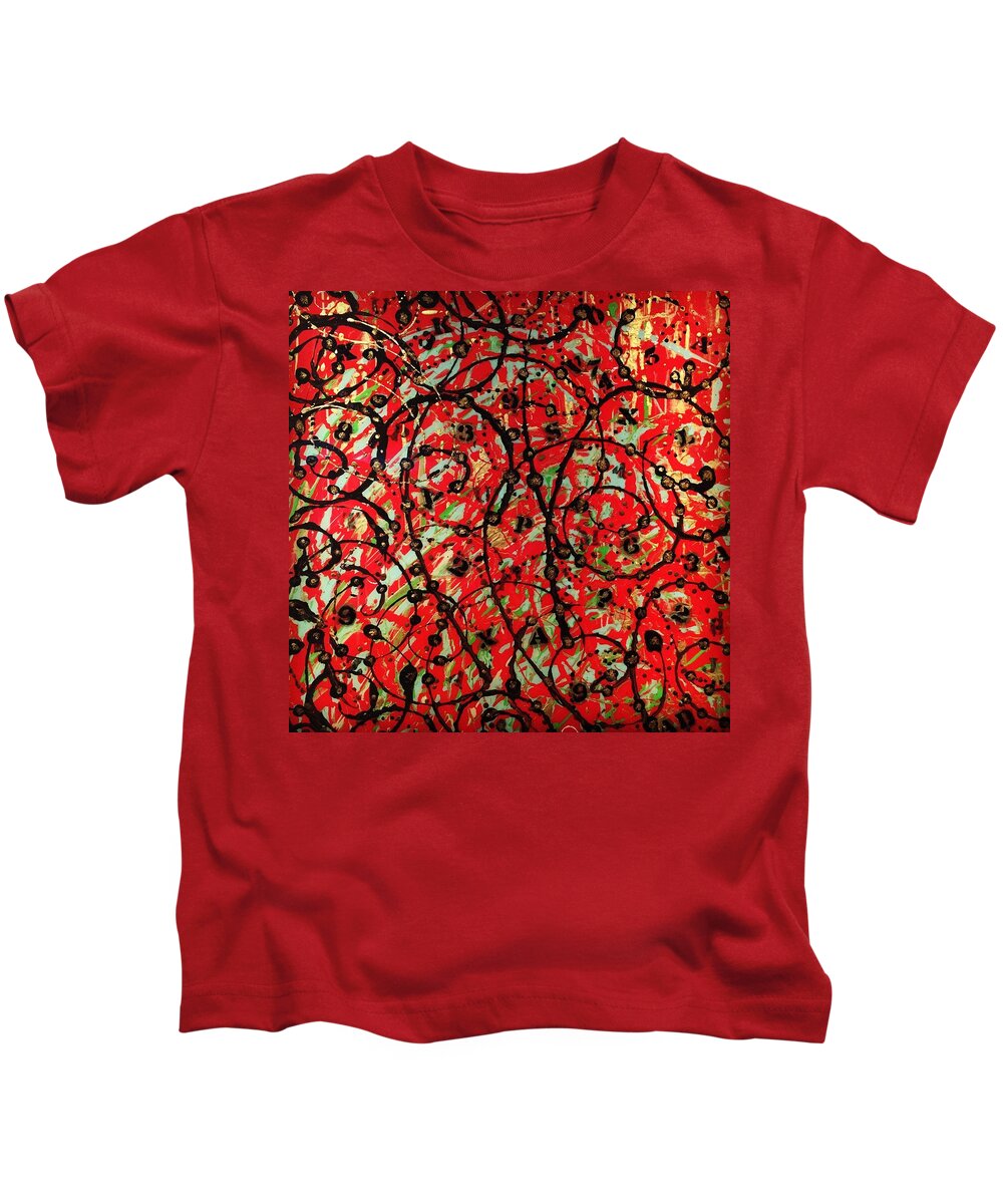 Abstract Kids T-Shirt featuring the painting Mind Games by Barbara Landry