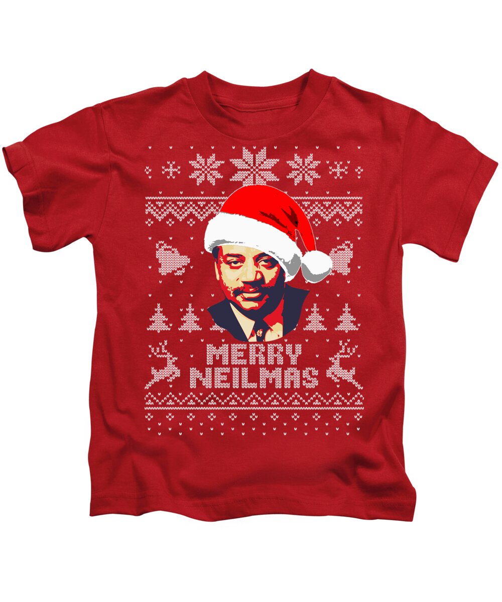 Santa Kids T-Shirt featuring the digital art Neil Degrasse Tyson Merry Neilmas by Filip Schpindel