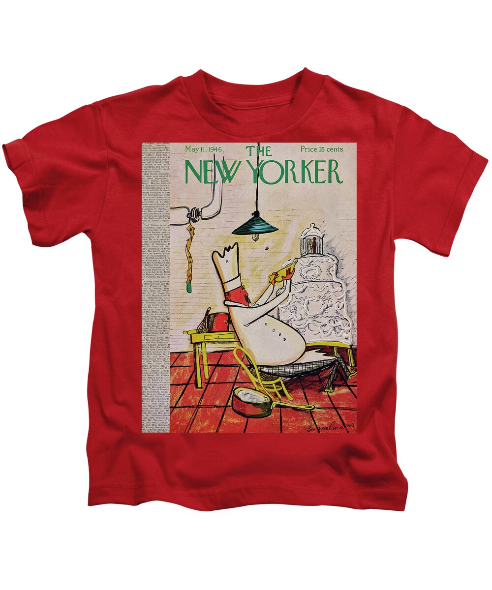  Ludwig Bemelmans Lbe Kids T-Shirt featuring the painting New Yorker May 11, 1946 by Ludwig Bemelmans