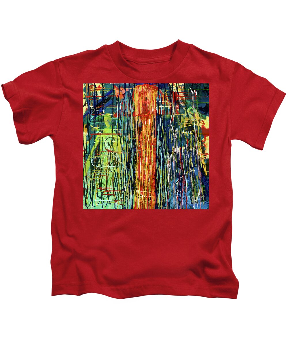 Verge Kids T-Shirt featuring the painting On the Verge by Tessa Evette