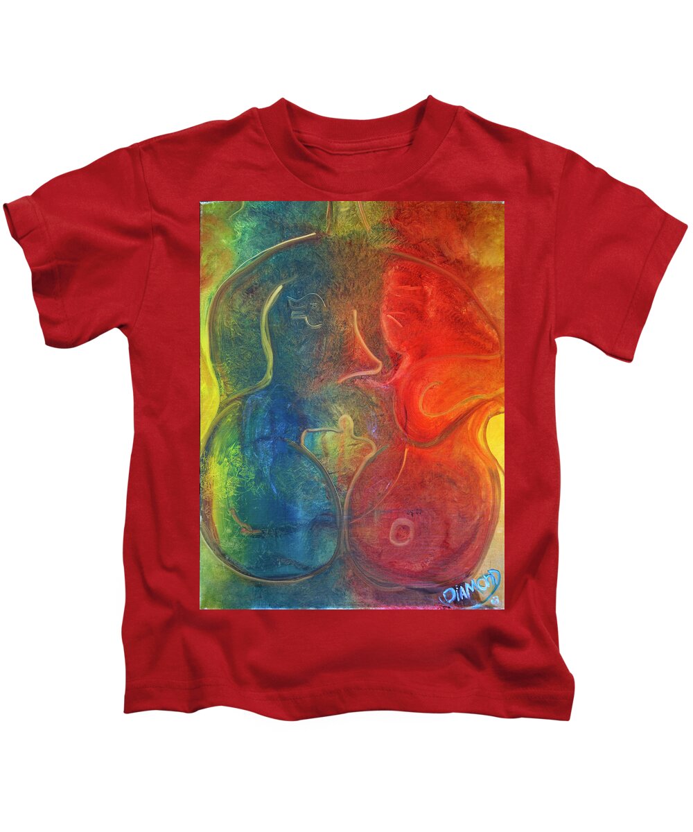 Prints Kids T-Shirt featuring the painting Passion by Jack Diamond