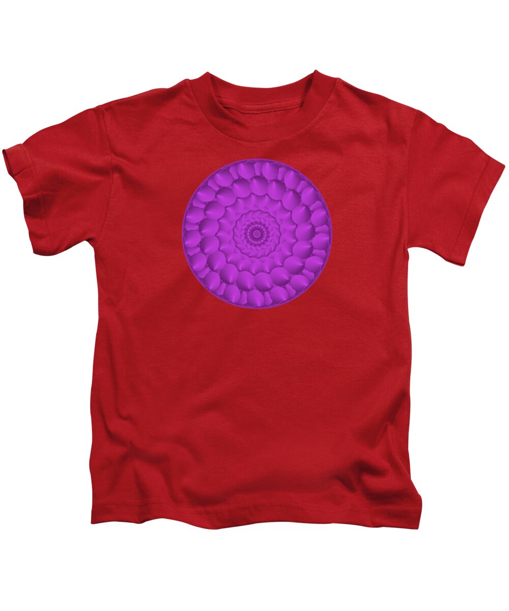 Pink Kids T-Shirt featuring the painting Fuchsia Symmetrical Mandala Design by Barefoot Bodeez Art